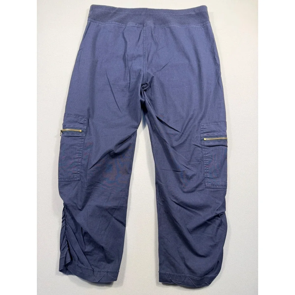 Wearables by CP Shades Navy Blue Cargo Cropped Ruched Pants XS 21517W